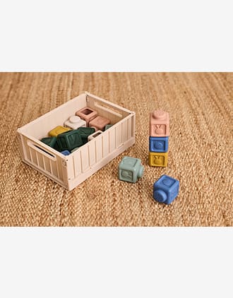 Byggeklosser i silikon, 18 stk - Stable- og Badeleke | Veda Multifunctional Building Blocks 18-pack