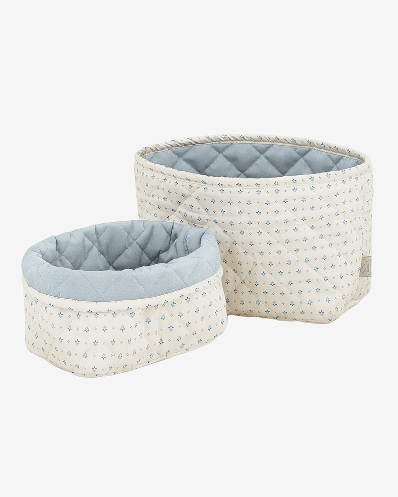 Oppbevaringskurv 2pk - Reversibel Quilt - Økologisk