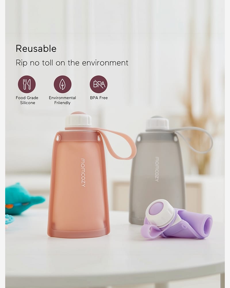 Momcozy Gjenbrukbare melkeposer i silikon, 5 stk