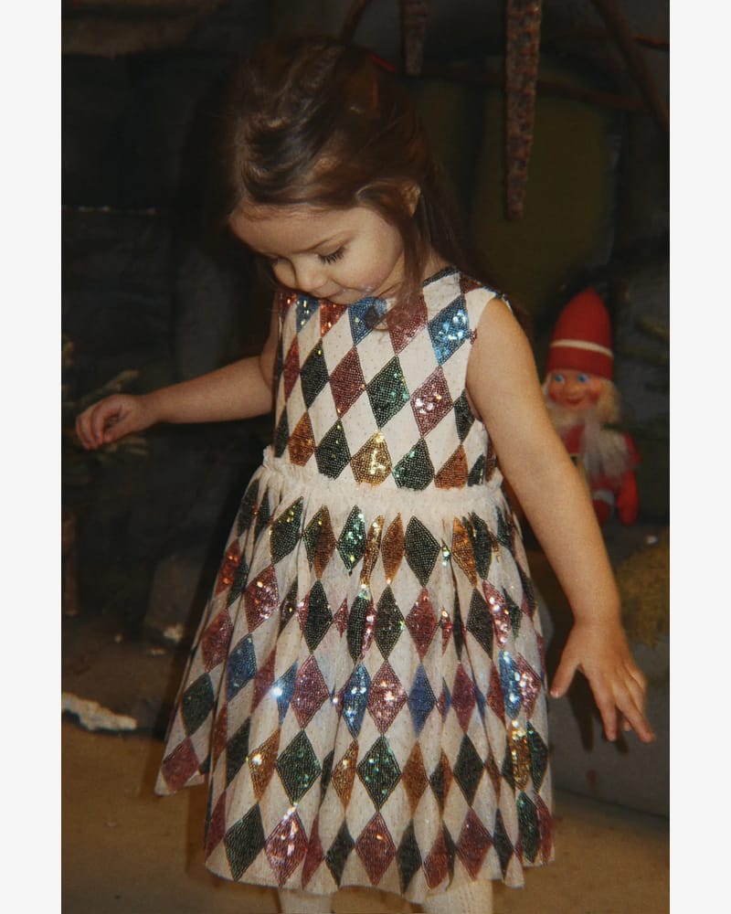 Tyllkjole m/ Glitter Paljetter | Yvonne Harlekin Dress