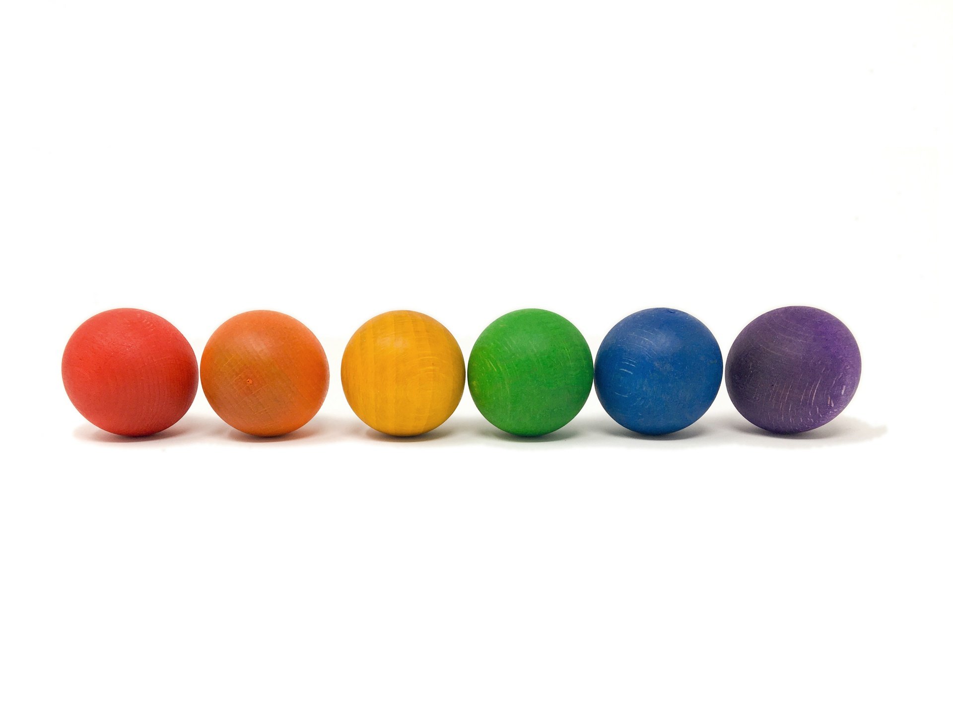Trekuler 6stk – Til Kulebane, Rulling, Sorterin, 18 mnd+ | Rainbow Balls