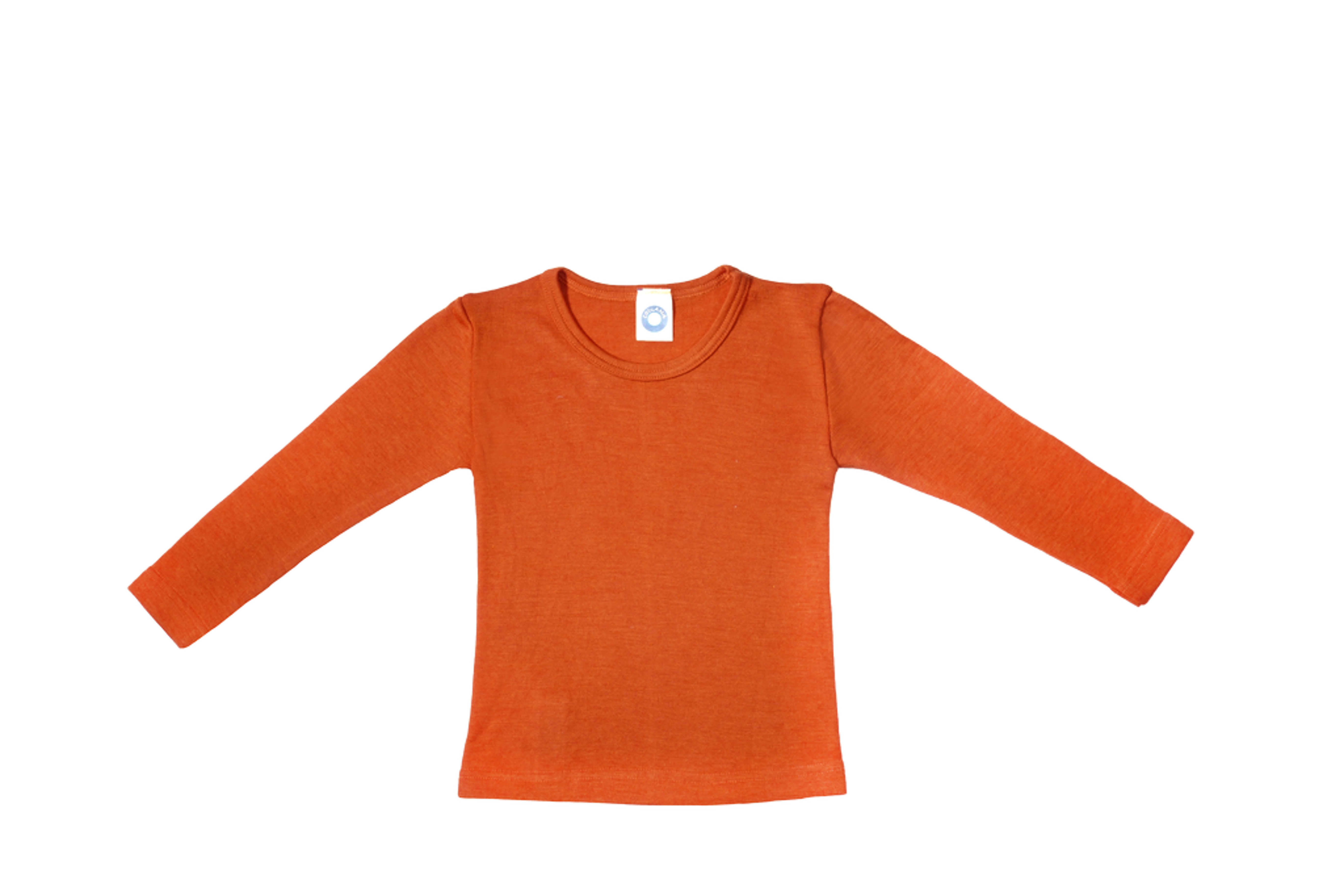 Ulltrøye Langermet – 70% Merino, 30% Silke – Ubehandlet Ull, Orange
