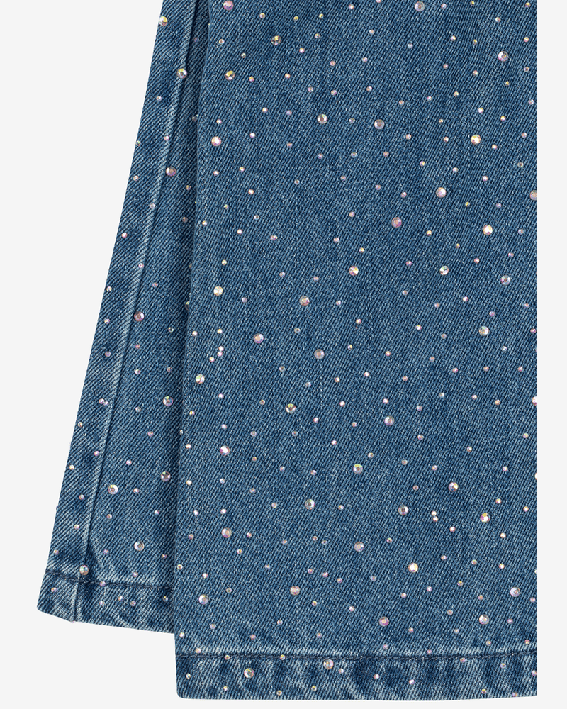 Olabukse m/ Dekorative små diamanter - 100% Øko Bomull | Elba Sparkle Jeans GOTS