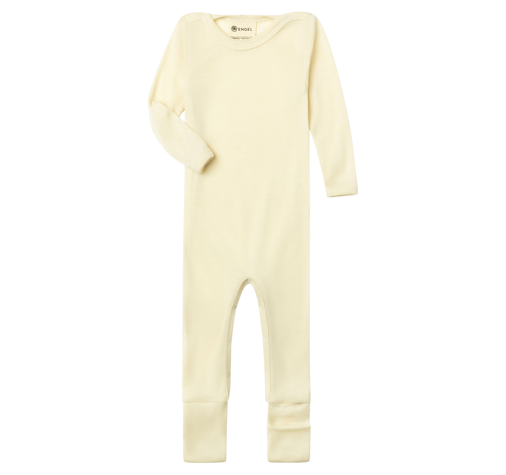 Ullpysj Baby – Heldress med trylleføtter – 70% Ull, 30% Silke, Ubehandlet Ull, Natural