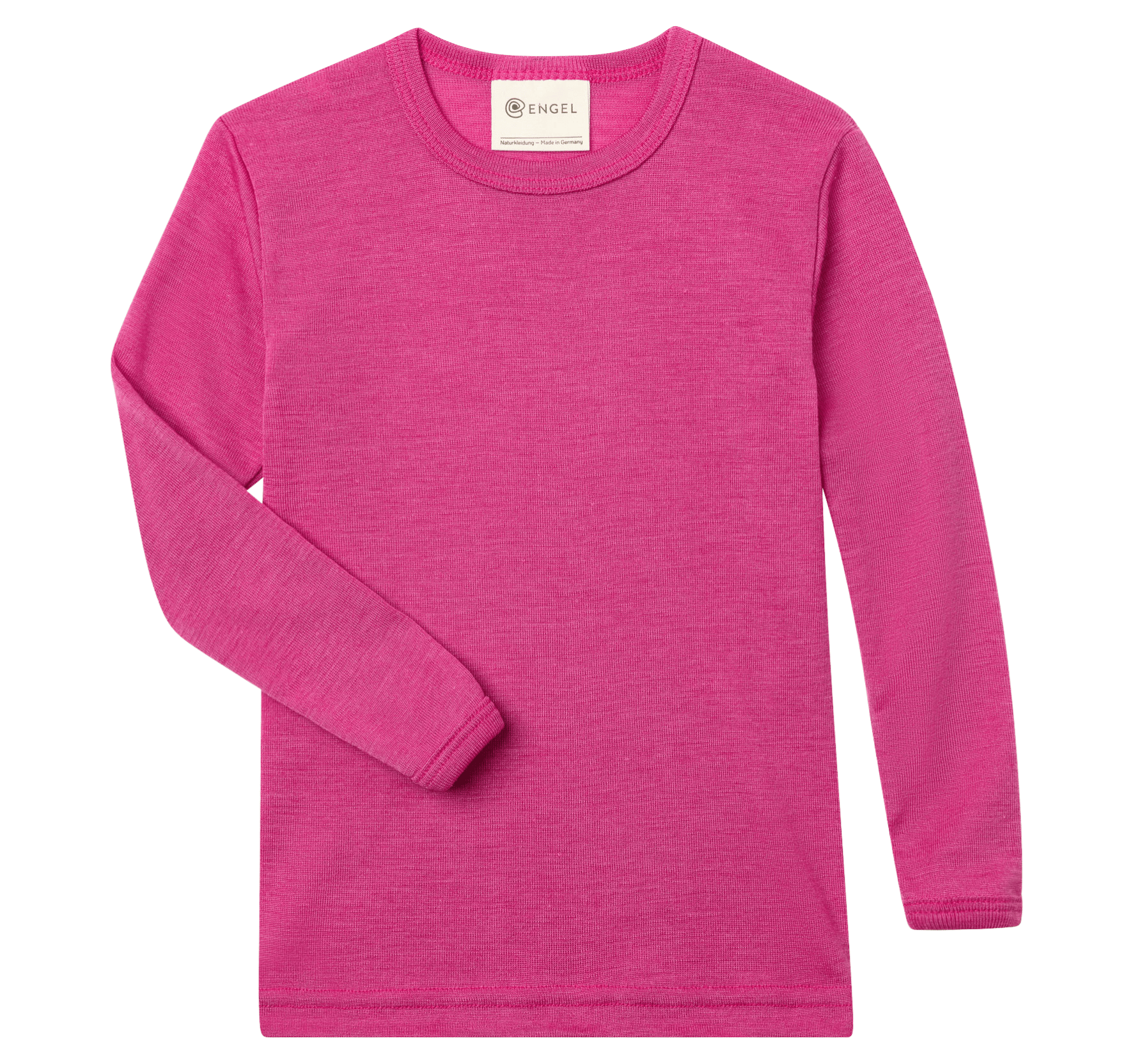 Ulltrøye Langarmet – 70% Merino 30% Silke – Ubehandlet Ull, Rosa - Raspberry Pink