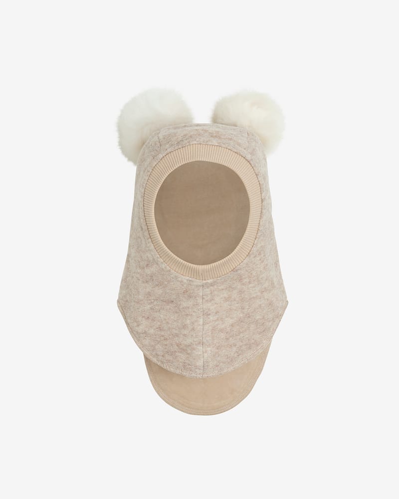 Balaclava 2-Lags - Varm, Tovet Ull med Alpakkadusker | Alpaca Pompoms