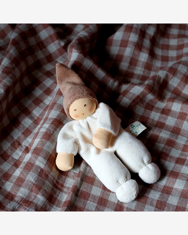 Liten Kosedukke med Bjelle, 22cm - Håndlaget, Øko Bomullsfrotte | Nucki