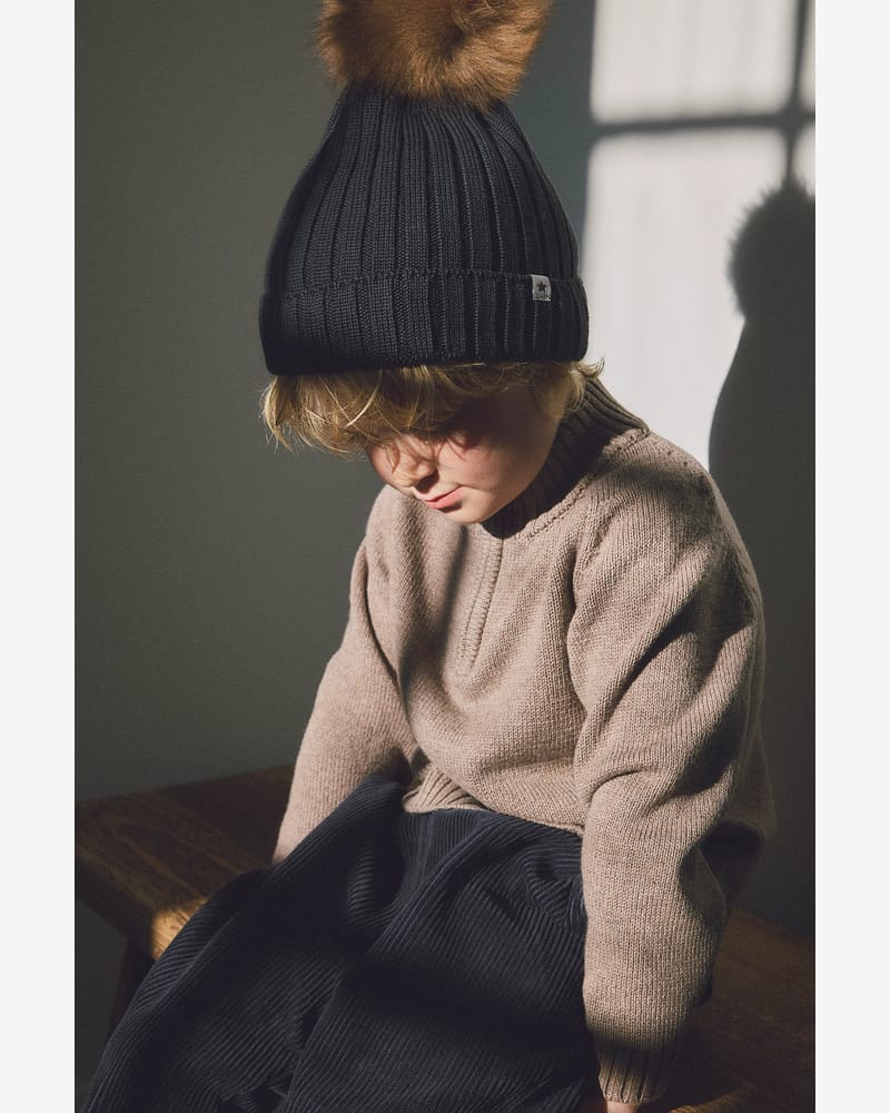 Lue med Alpakkadusk - 100% Merinoull | Hat Knit Alpaca Pompom