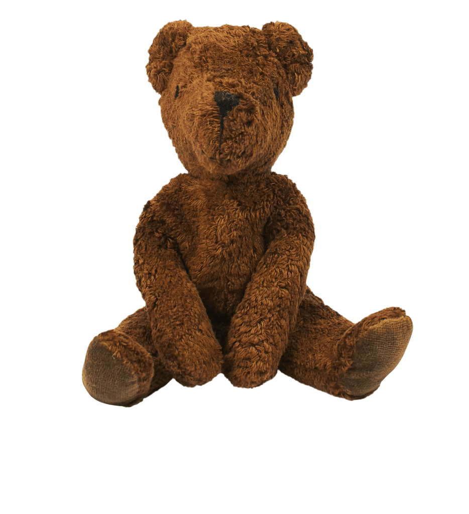 Kosebamse Bjørn, Medium – 100% Naturlig, Økologisk Bomull og Ull | Floppy animal Bear, Brun