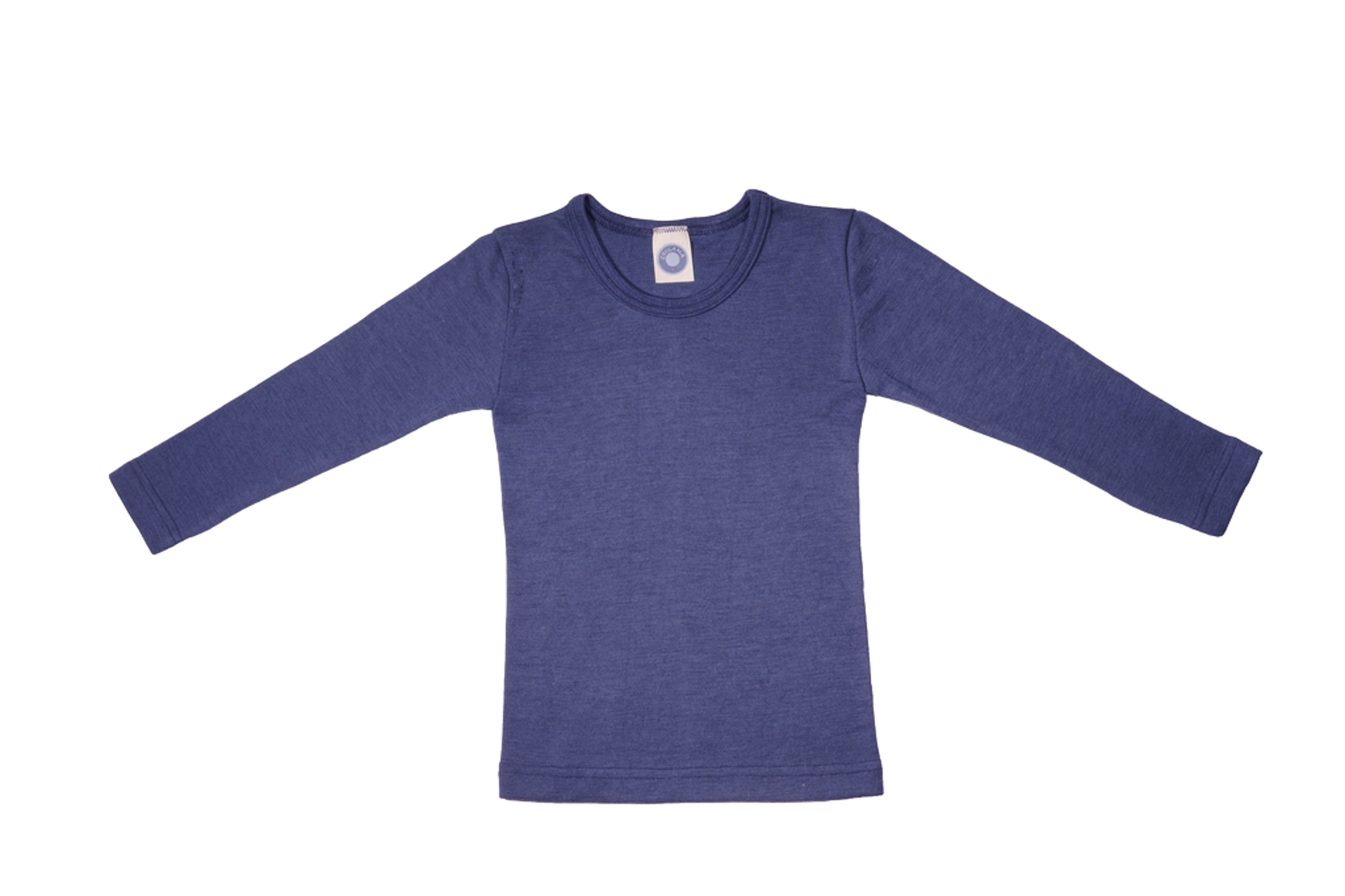 Ulltrøye Langermet – 70% Merino, 30% Silke – Ubehandlet Ull, Blå Marine