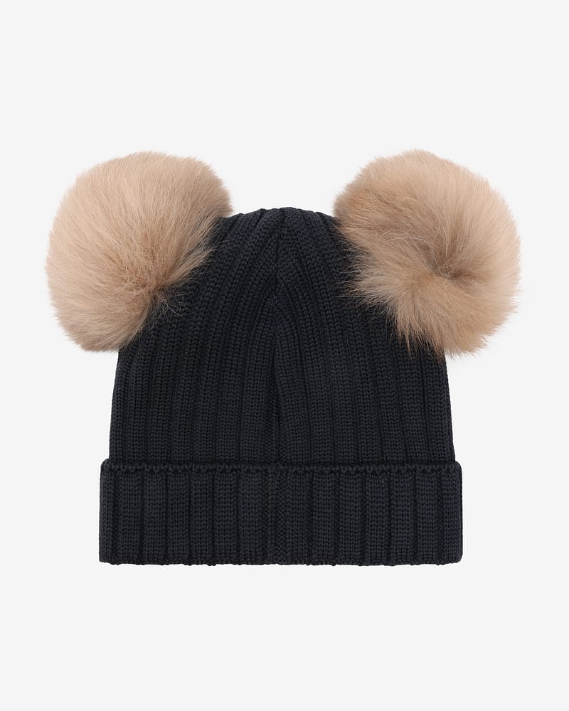Lue med to Alpakkadusker - 100% Merinoull | Hat Knit Alpaca Pompoms