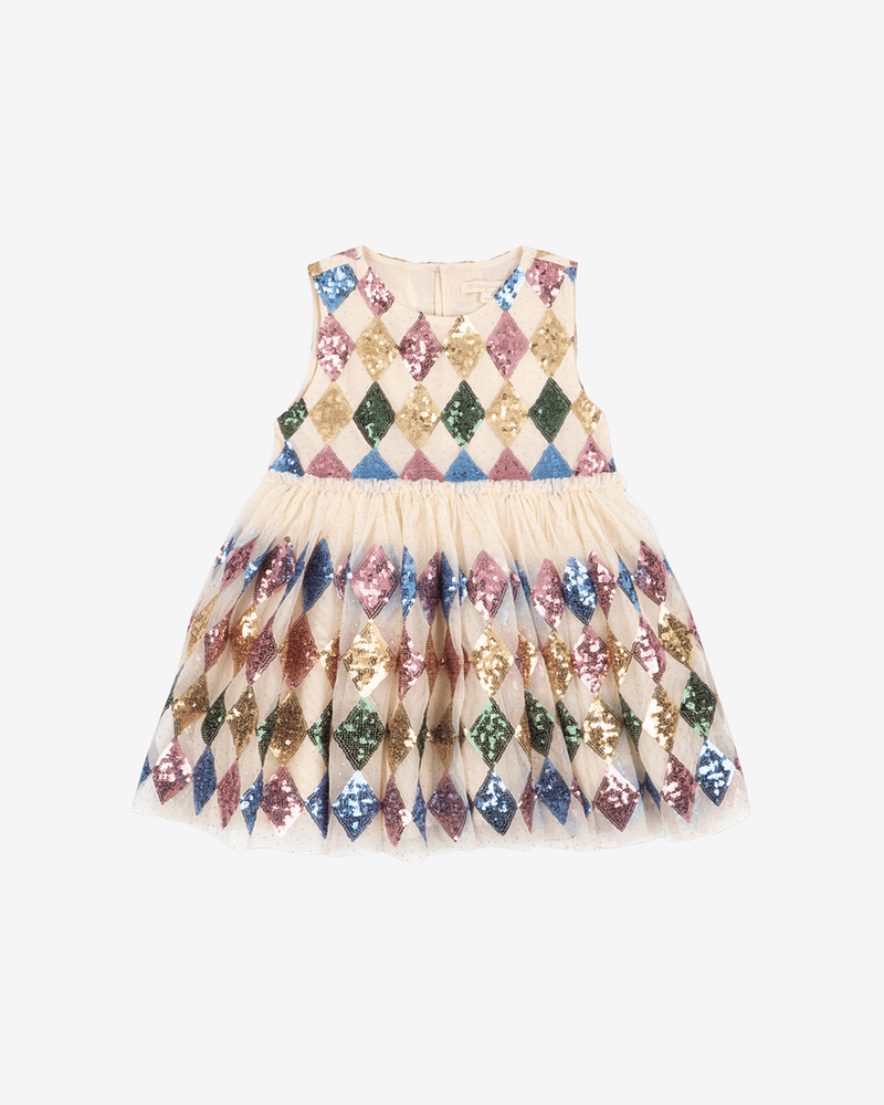Tyllkjole m/ Glitter Paljetter | Yvonne Harlekin Dress