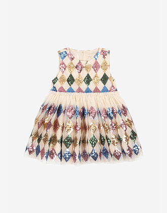 Tyllkjole m/ Glitter Paljetter | Yvonne Harlekin Dress