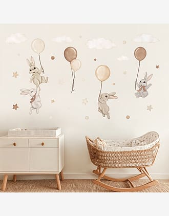 Wallstickers Kaniner med Ballonger - ØKO Veggklistremerker Barnerom | 30pk, MD00620