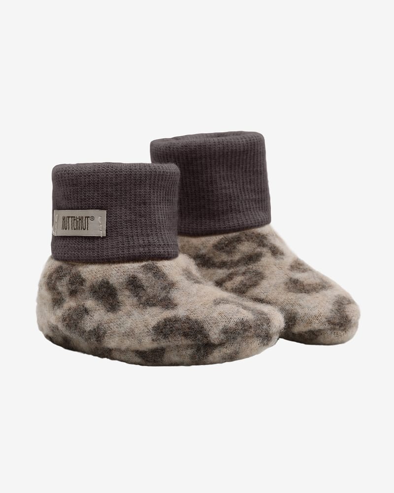 Ulltøfler i Ullfleece - Varm | Footies Wool Fleece Jacquard