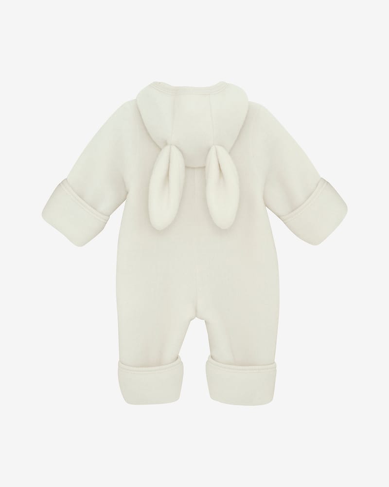 Ulldress i ullfleece med Kaninører- Varm, 100% Merino | Pram Suit Ears Wool Fleece