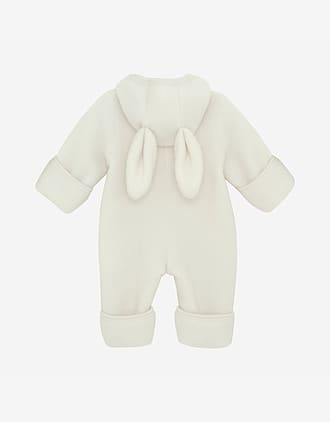 Ulldress i ullfleece med Kaninører- Varm, 100% Merino | Pram Suit Ears Wool Fleece