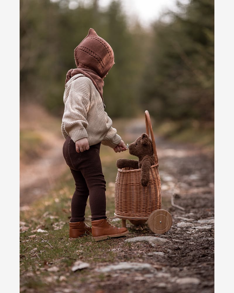 Kosebamse Bjørn, Medium - 100% Naturlig, Økologisk Bomull og Ull | Floppy animal Bear