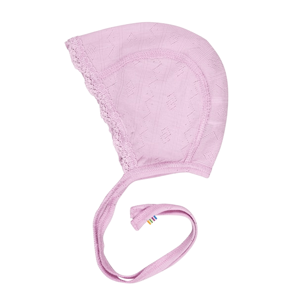 Babylue med blonde – Ull 85%, Silke 15% – Pointelle, Lys Rosa