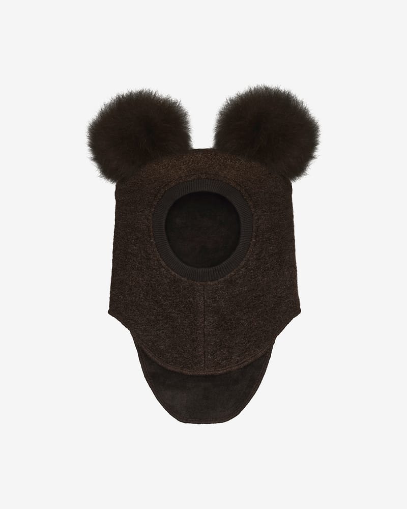 Balaclava 2-Lags - Varm, Tovet Ull med Alpakkadusker | Alpaca Pompoms
