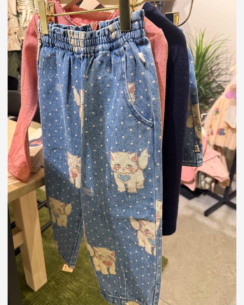 Olabukse Barn - Denim, 100% Øko Bomull | Magot Frill Pants GOTS