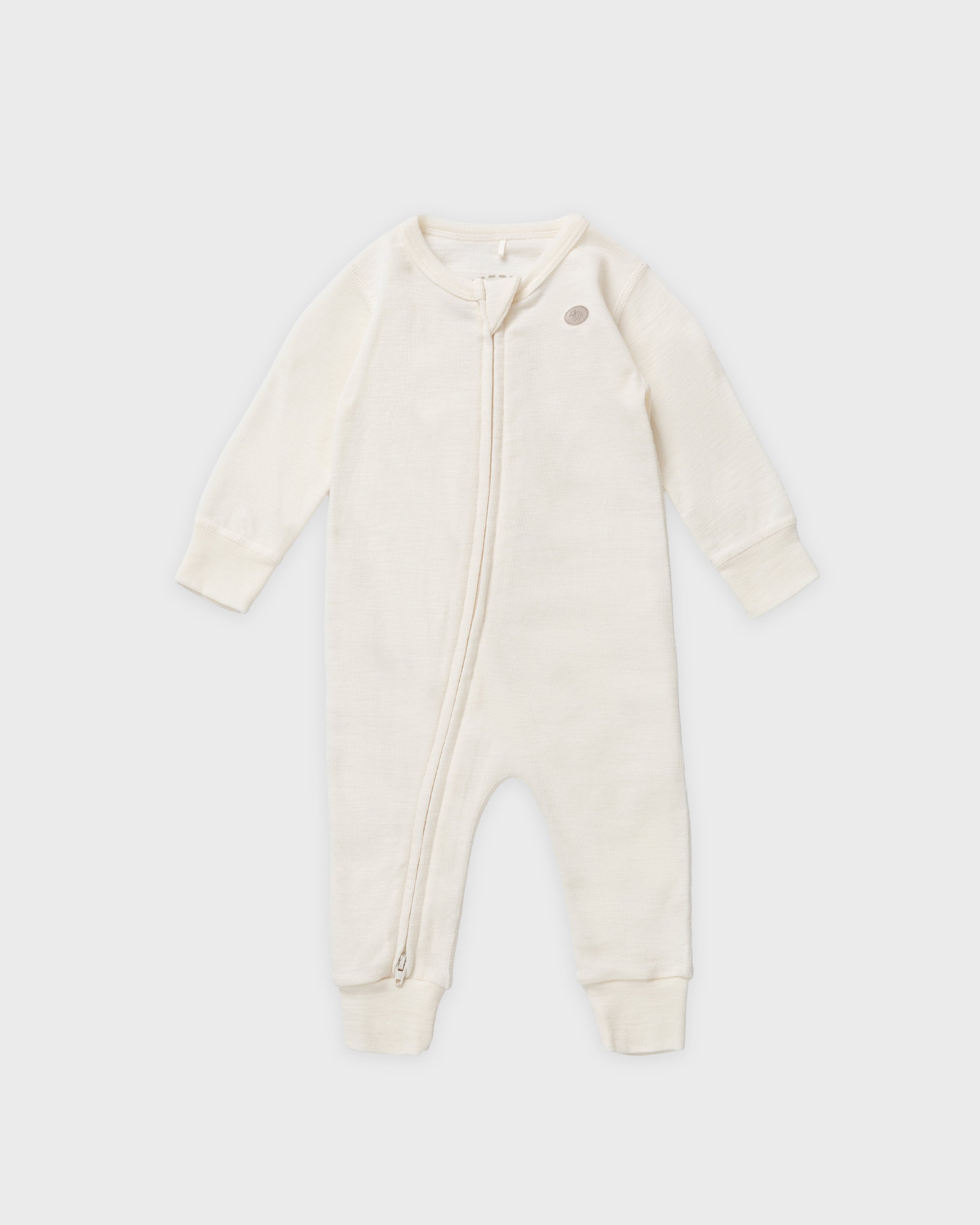 Ullpysj Heldress M/ glidelås – Tynn ullkvalitet – 100% Merino, Hvit