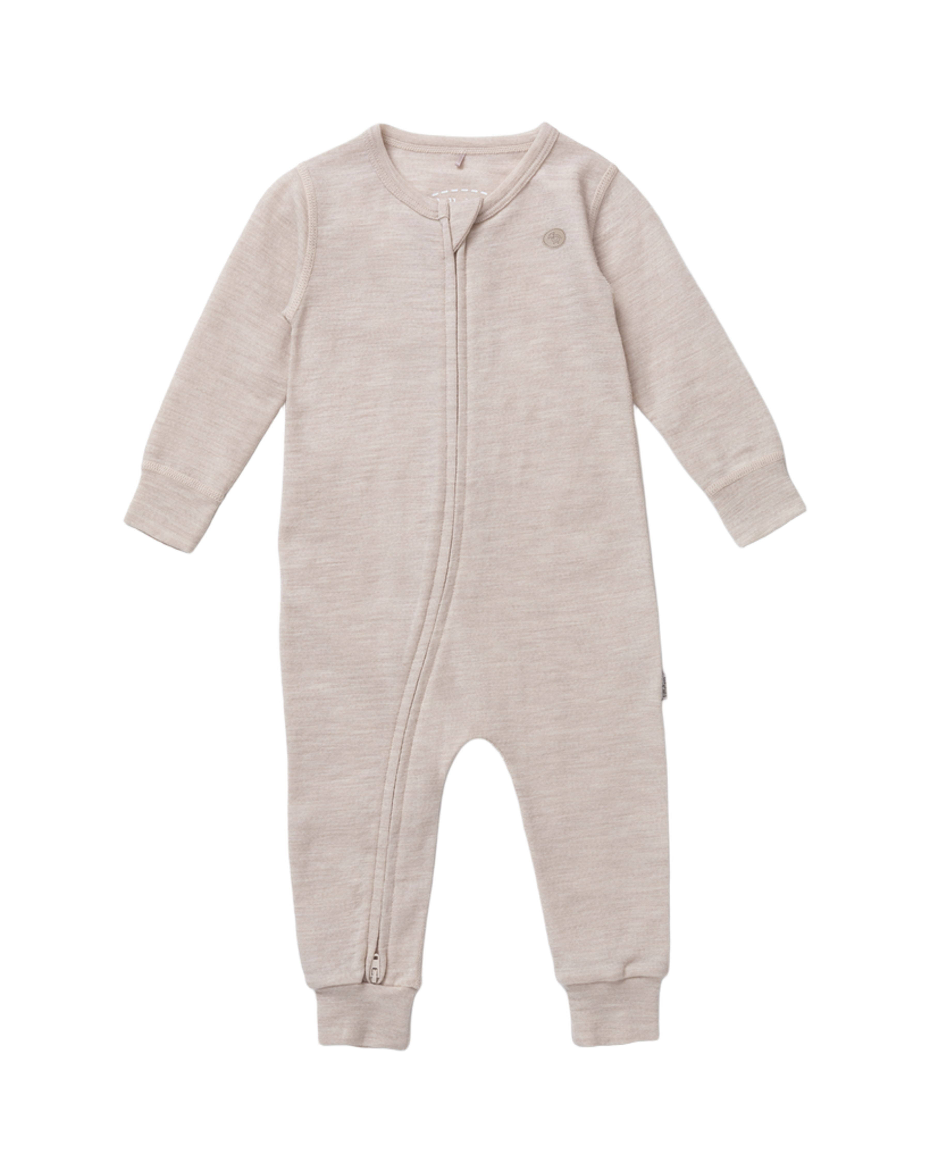 Ullpysj Heldress M/ glidelås – Tynn ullkvalitet – 100% Merino, Lys Beige