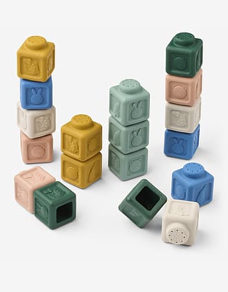 Byggeklosser i silikon, 18 stk - Stable- og Badeleke | Veda Multifunctional Building Blocks 18-pack