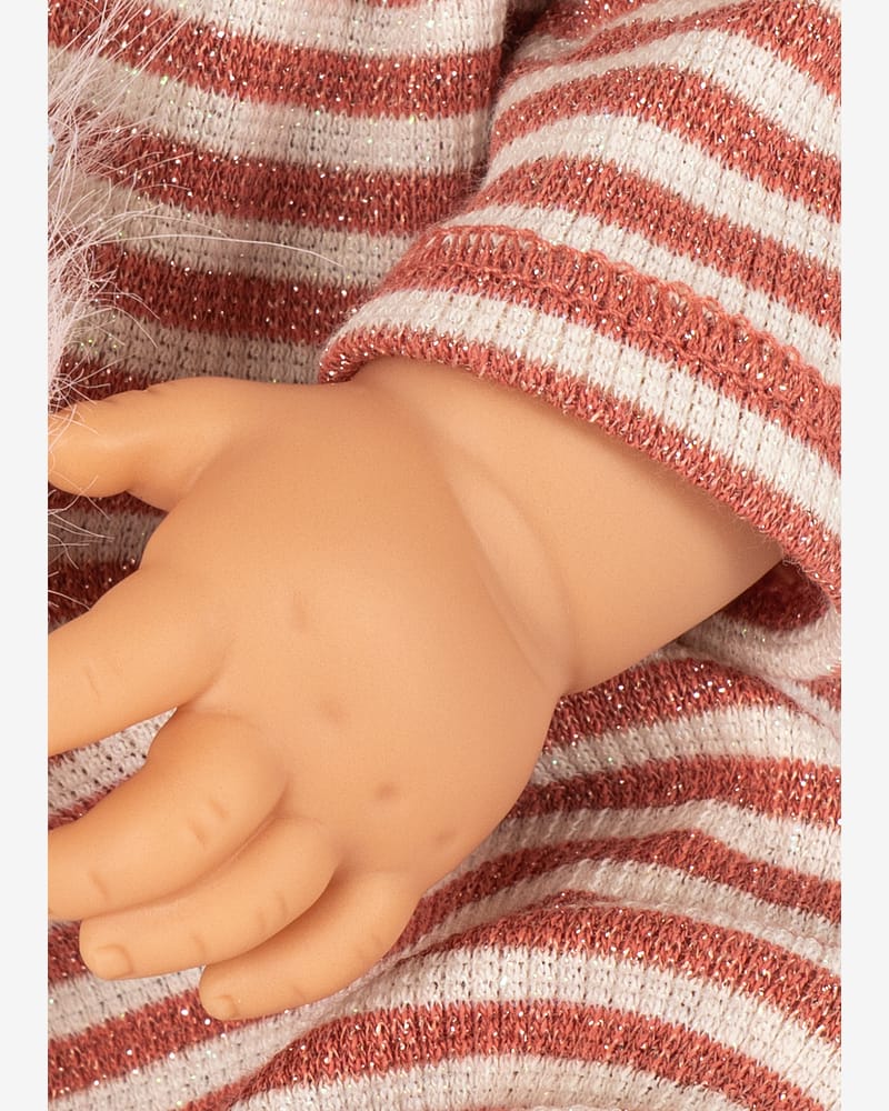 Dukke med krøllete hår og enhjørning-kosedyr - Fast Kropp, 42 cm | Noemi Unicorn Doll