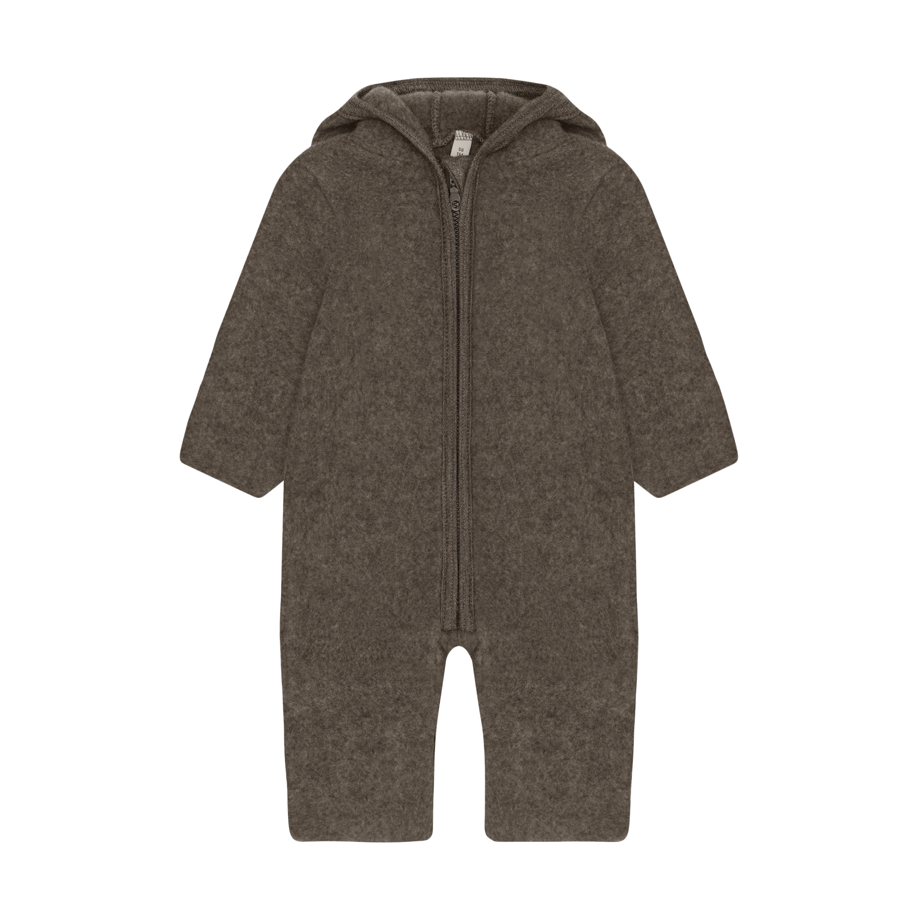 Ulldress i ullfleece med Bamseører – Varm, 100% Merino | Pram Suit Ears Wool Fleece
