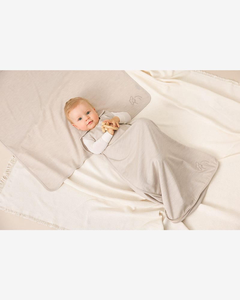 Nattpose Baby m/ Glidelås - Dobbeltstoff, 100% Merinoull | Onesize Night bag Luna