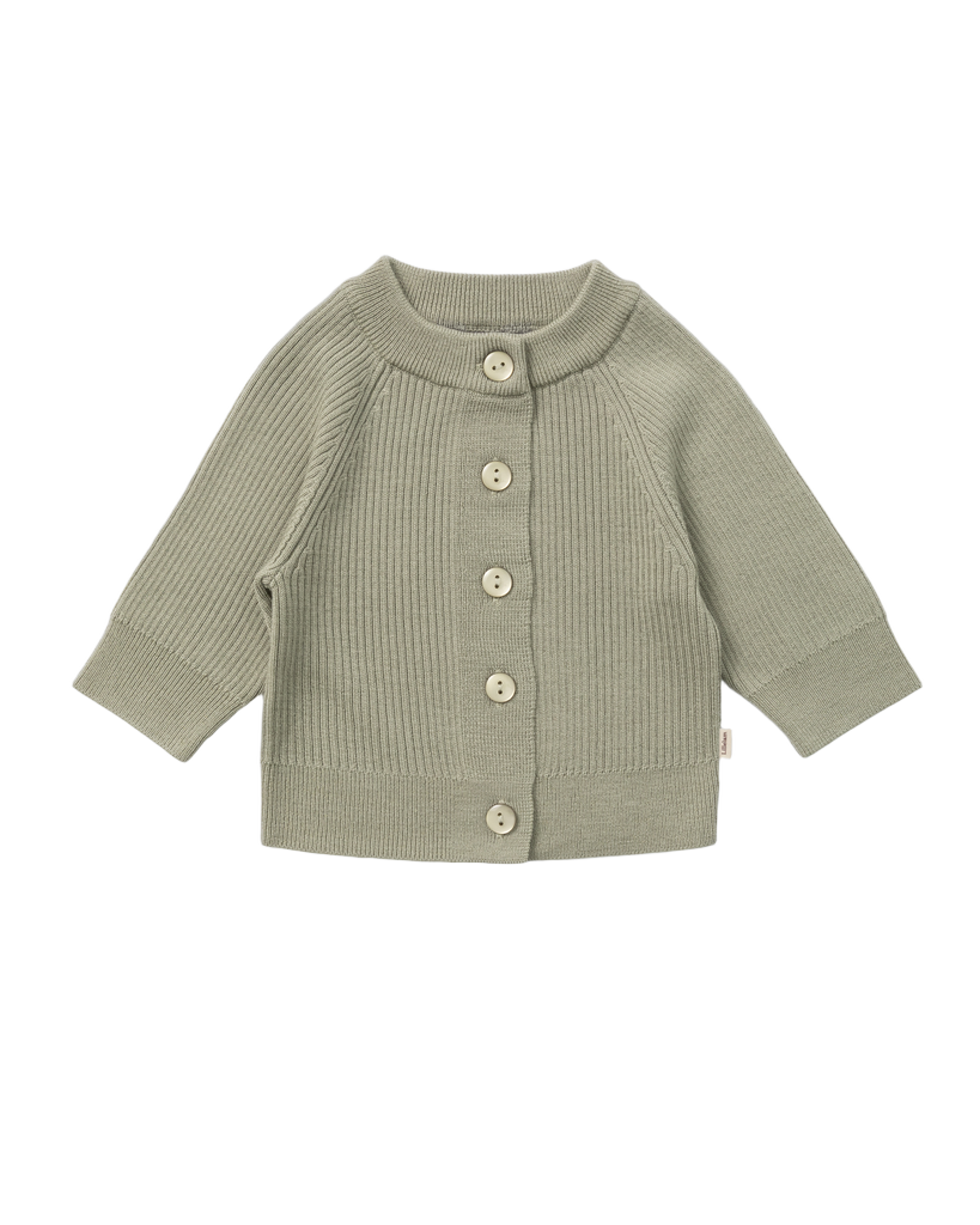 Ullcardigan Ribb – 100% Merinoull | Cardigan Rib Light, Grønn - Rosmarin