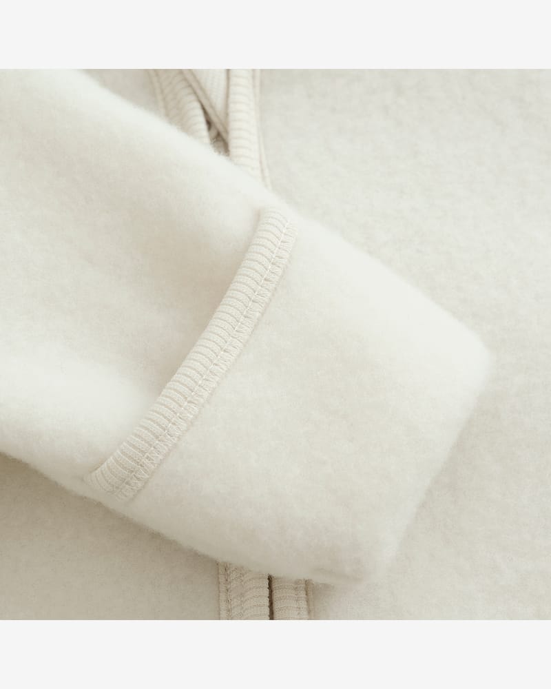 Ulldress i ullfleece med Kaninører- Varm, 100% Merino | Pram Suit Ears Wool Fleece