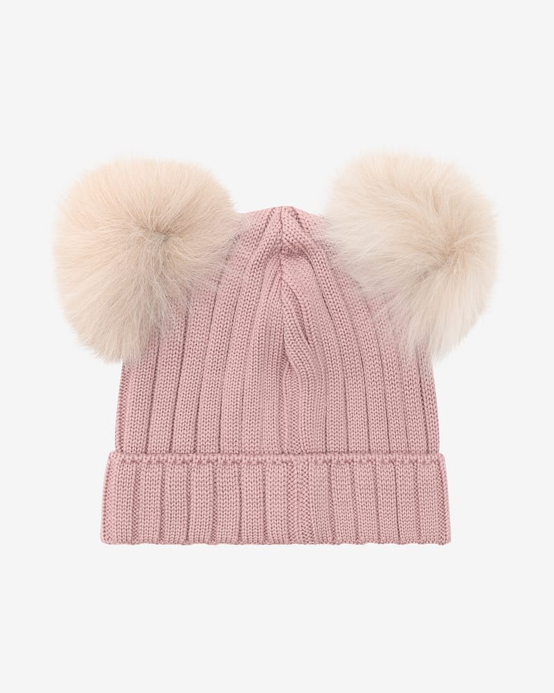 Lue med to Alpakkadusker - 100% Merinoull | Hat Knit Alpaca Pompoms