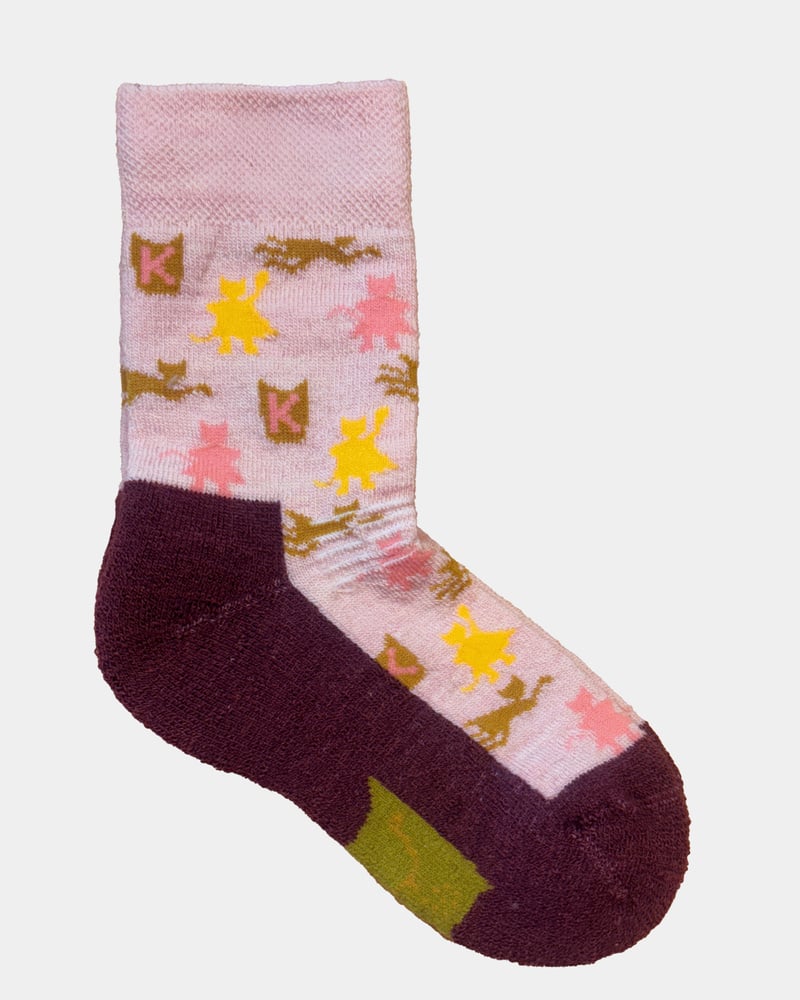 Ullsokker m/ forsterket frotesåle, Rosa Krystall
