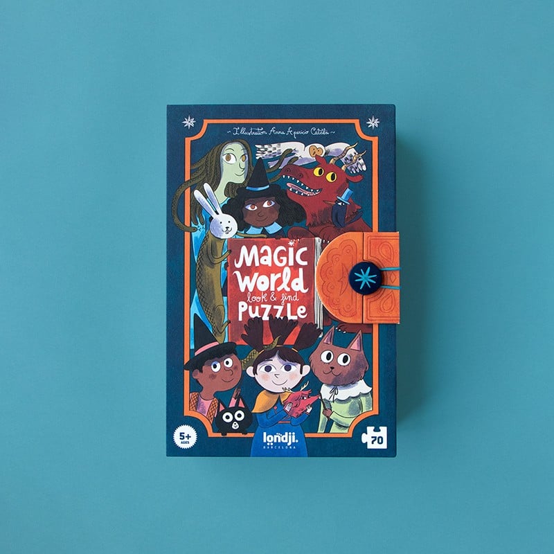 Puslespill og let og finn-spill, 2i1 Puslespill Barn 5år+ | Londji Magic World