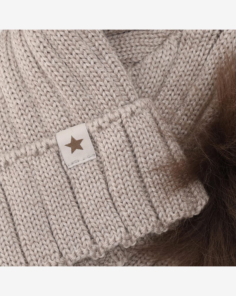Lue med to Alpakkadusker - 100% Merinoull | Hat Knit Alpaca Pompoms