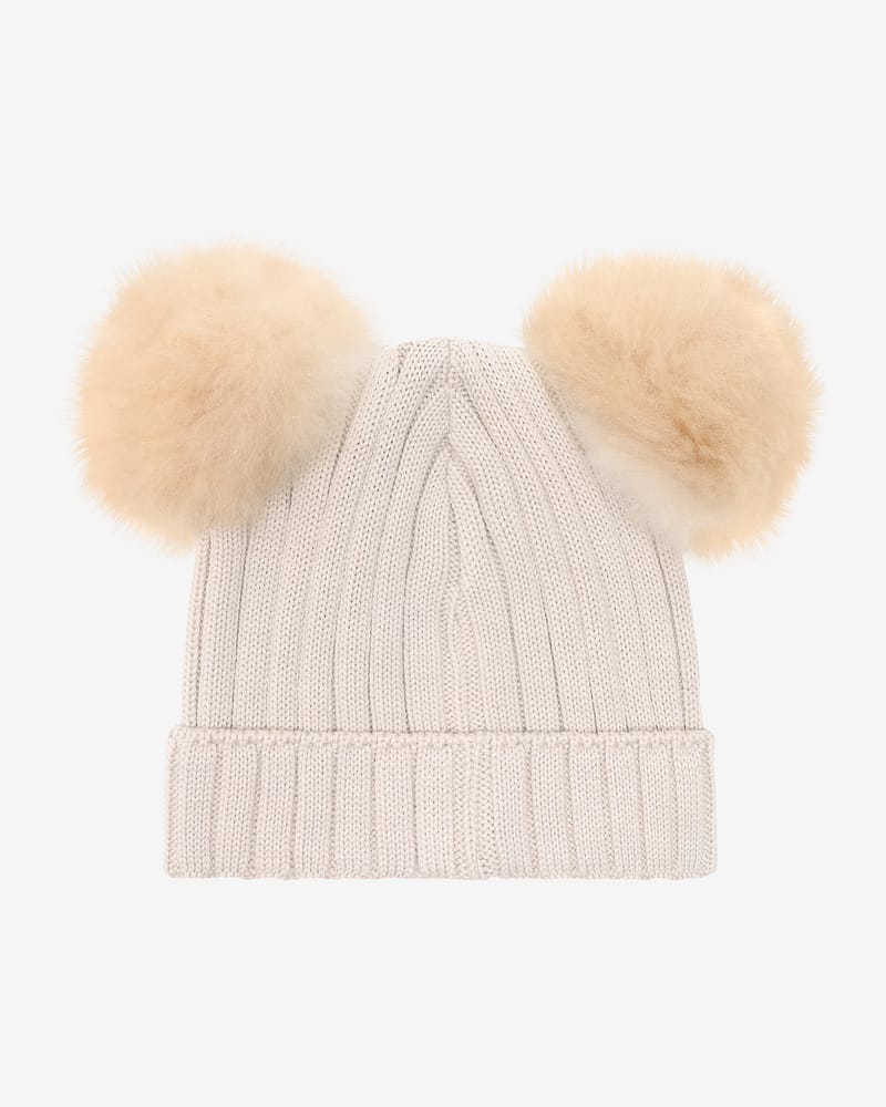 Lue med to Alpakkadusker - 100% Merinoull | Hat Knit Alpaca Pompoms