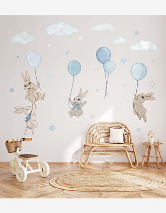 Wallstickers Kaniner med Ballonger - ØKO Veggklistremerker Barnerom | 30pk, MD00621
