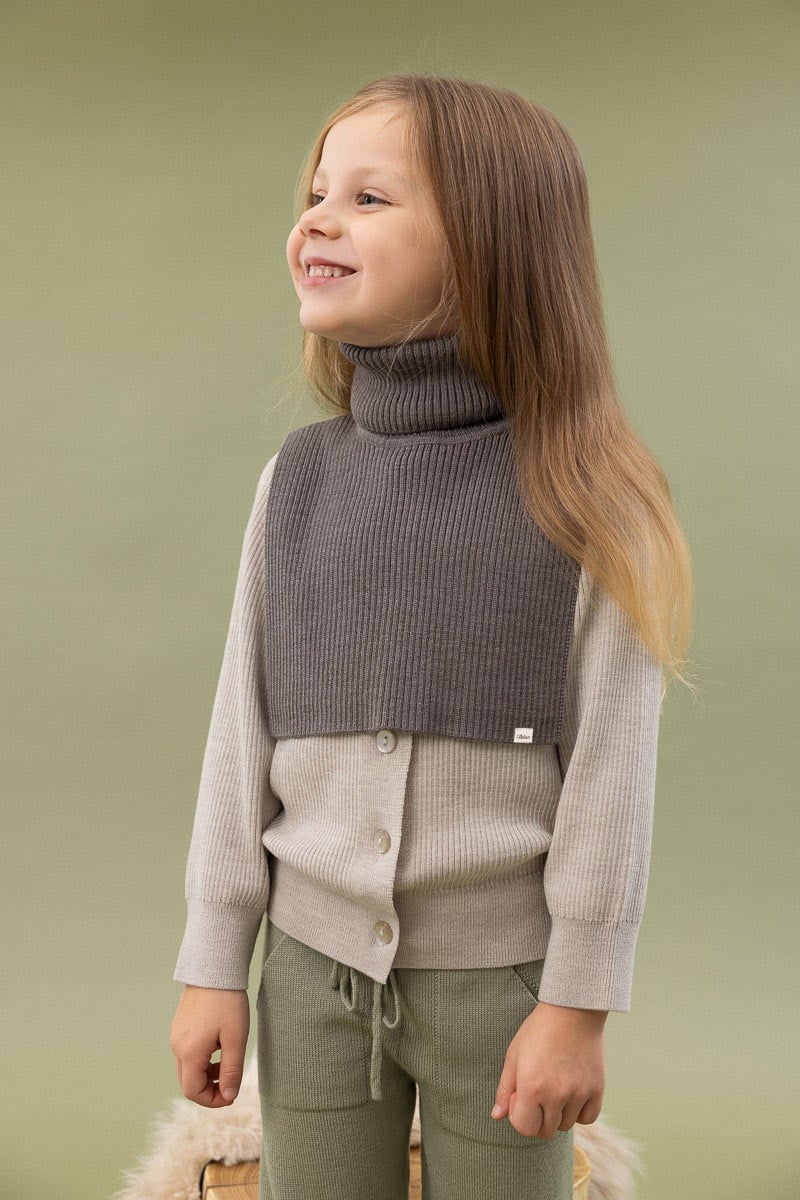 Ullhals Ribb – Strikket, 100% Merinoull | Onesize, Brun