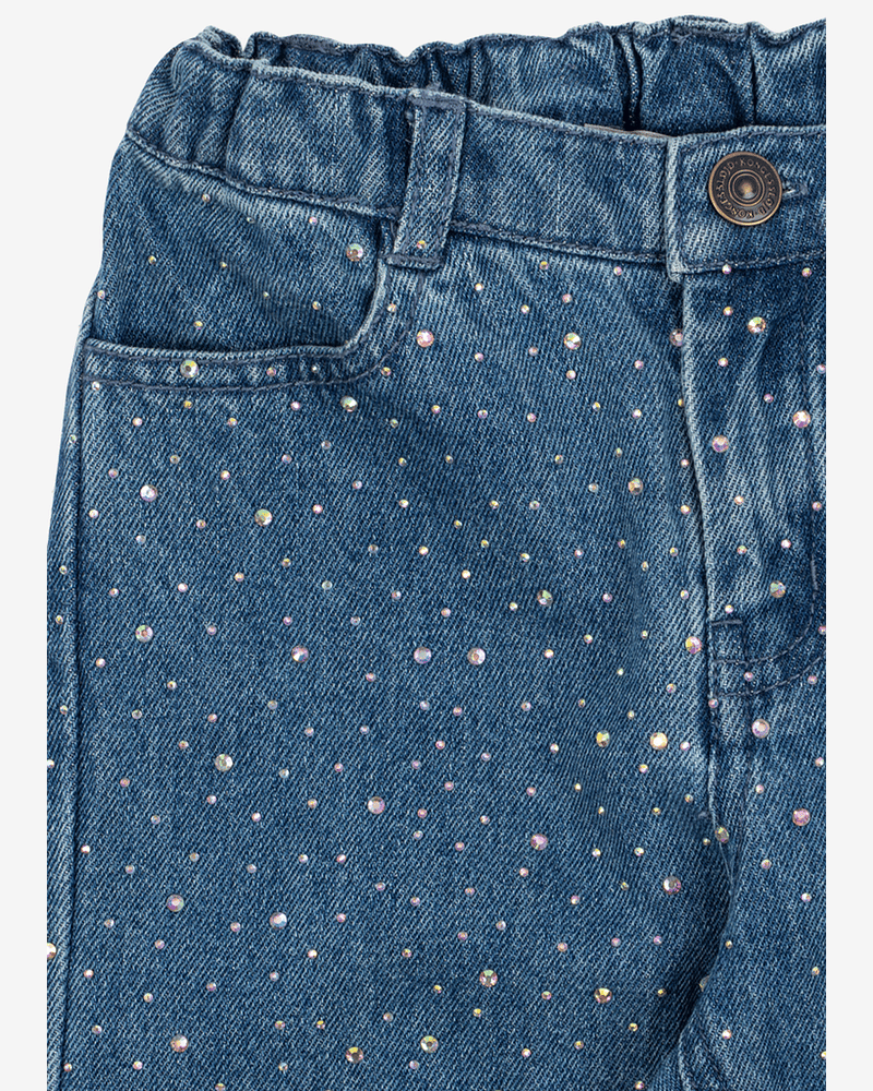 Olabukse m/ Dekorative små diamanter - 100% Øko Bomull | Elba Sparkle Jeans GOTS