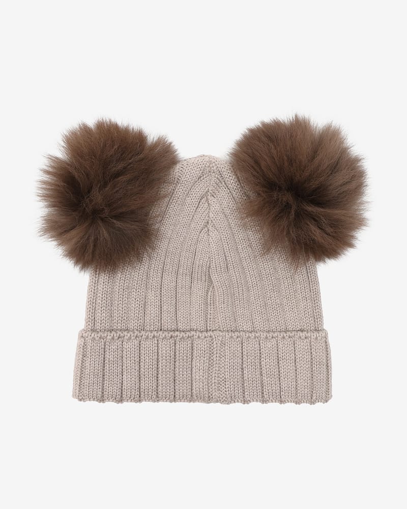 Lue med to Alpakkadusker - 100% Merinoull | Hat Knit Alpaca Pompoms