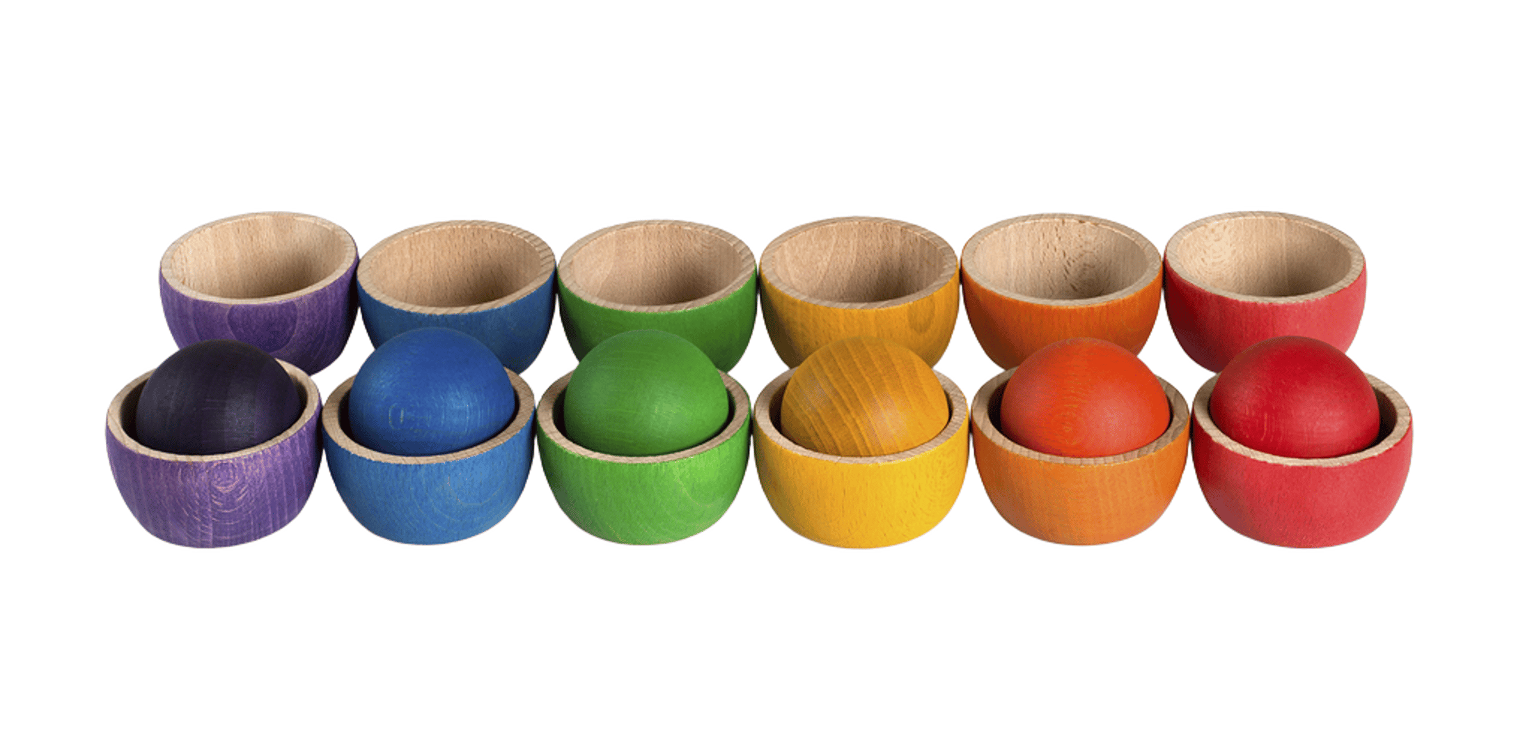 Skåler og Kuler, 6 Farger – 18stk | Bowls & Balls, Regnbuens Farger