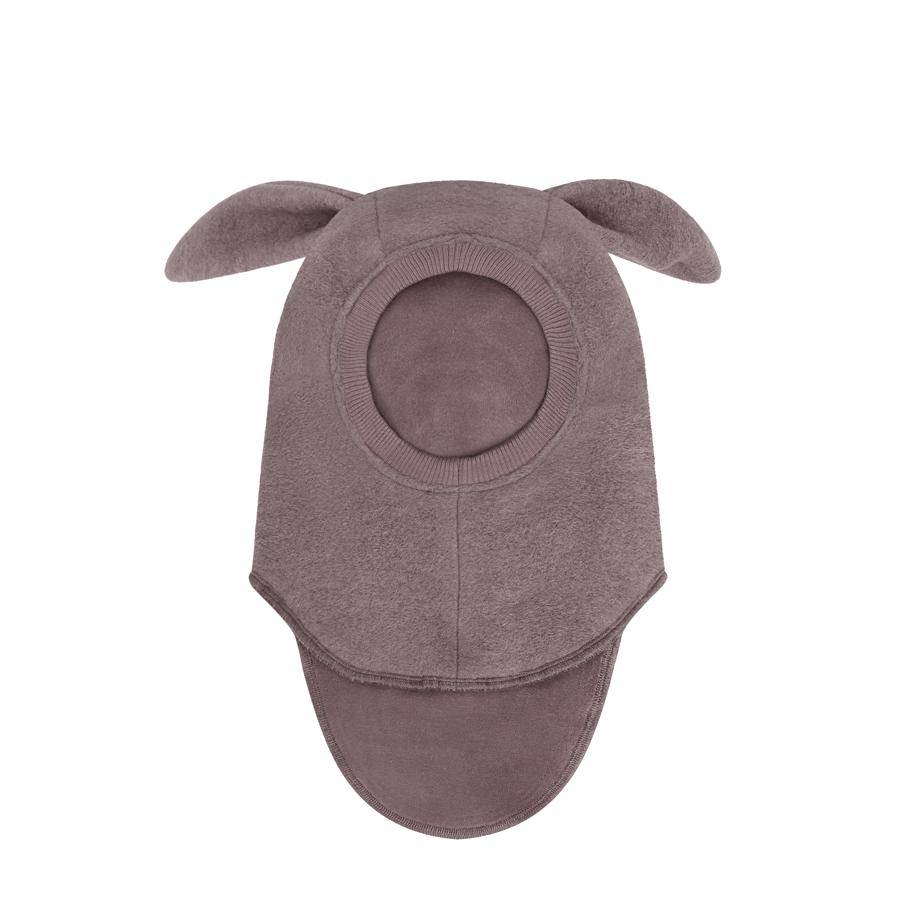 Balaclava Ull 2-lags – Kaninører, Børstet Ullfleece | Ears Wool, Mørkelilla - Moonscape