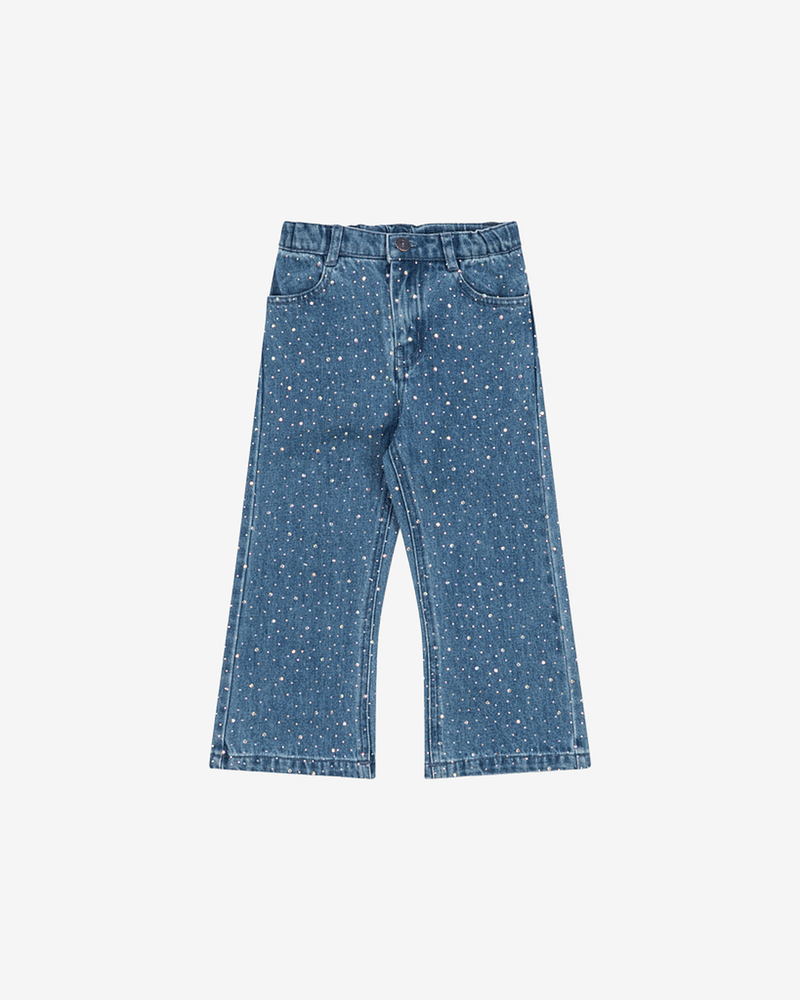 Olabukse m/ Dekorative små diamanter - 100% Øko Bomull | Elba Sparkle Jeans GOTS