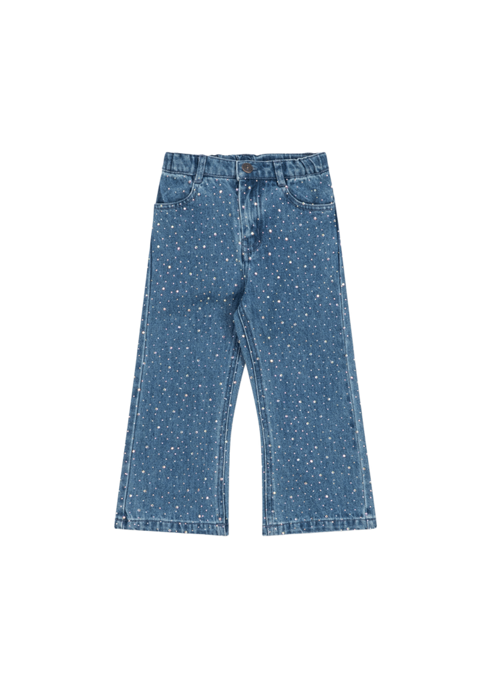 Olabukse m/ Dekorative små diamanter – 100% Øko Bomull | Elba Sparkle Jeans GOTS, Denim Sparkle