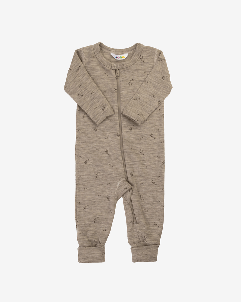 Ullpysj Heldress M/ glidelås og trylleføtter - 100% Merino | Basic