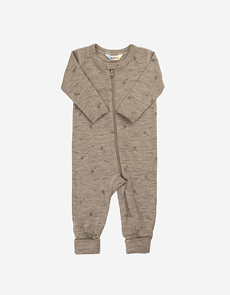 Ullpysj Heldress M/ glidelås og trylleføtter - 100% Merino | Basic