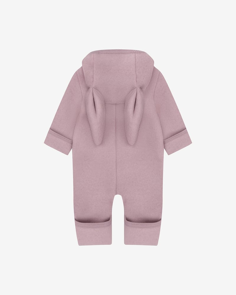 Ulldress i ullfleece med Kaninører- Varm, 100% Merino | Pram Suit Ears Wool Fleece