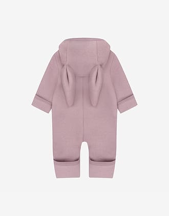 Ulldress i ullfleece med Kaninører- Varm, 100% Merino | Pram Suit Ears Wool Fleece